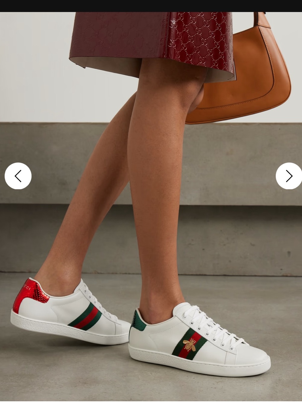 Gucci White Leather Classic Ace Sneakers - Picture 2 of 8